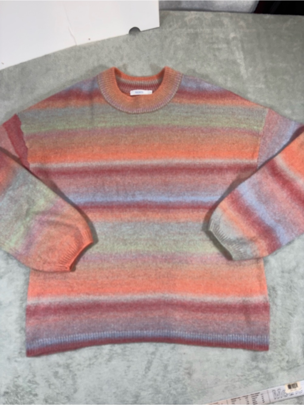 Ricki's Multi-Color Space Dye Striped Knit Sweater - Women's Size Large